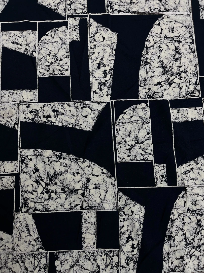 【绫绸】高端雕印棉绸—岩纹几何图