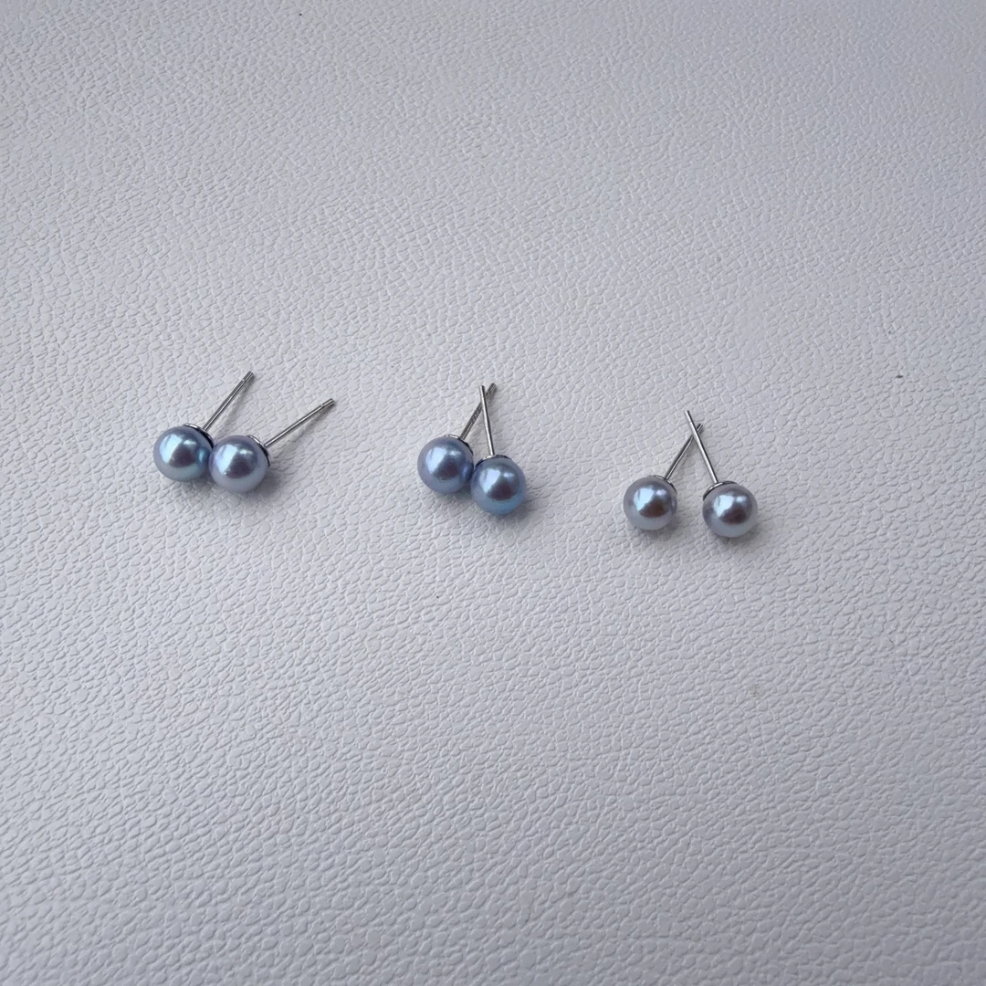 【船长甄选】【养耳款】S925银 海水 ‘’蓝血‘’真多麻耳钉 5-6mm