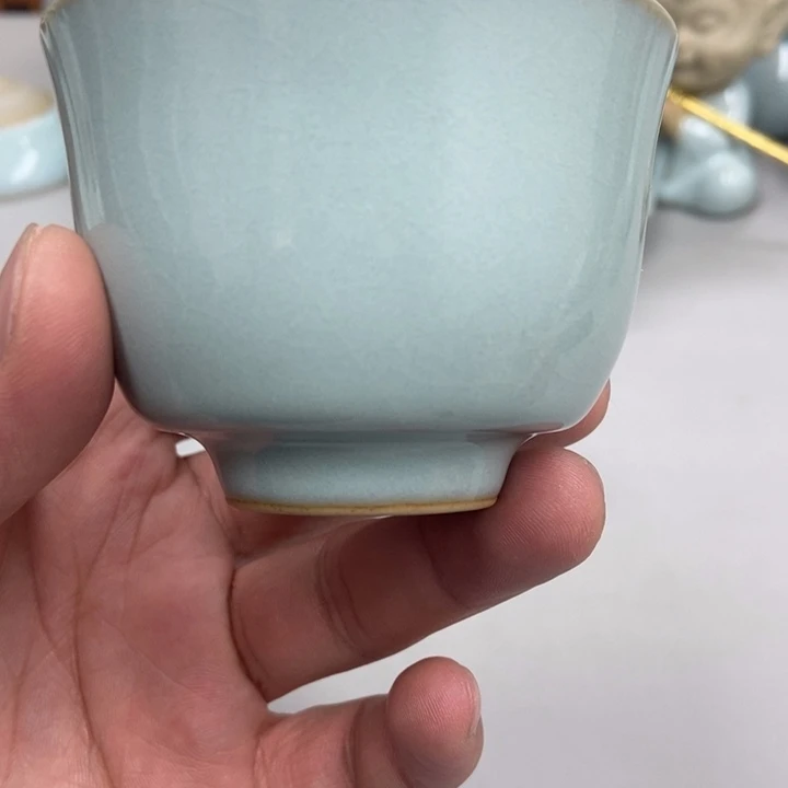 瓷林**指天青色赵琳老师铃铛杯