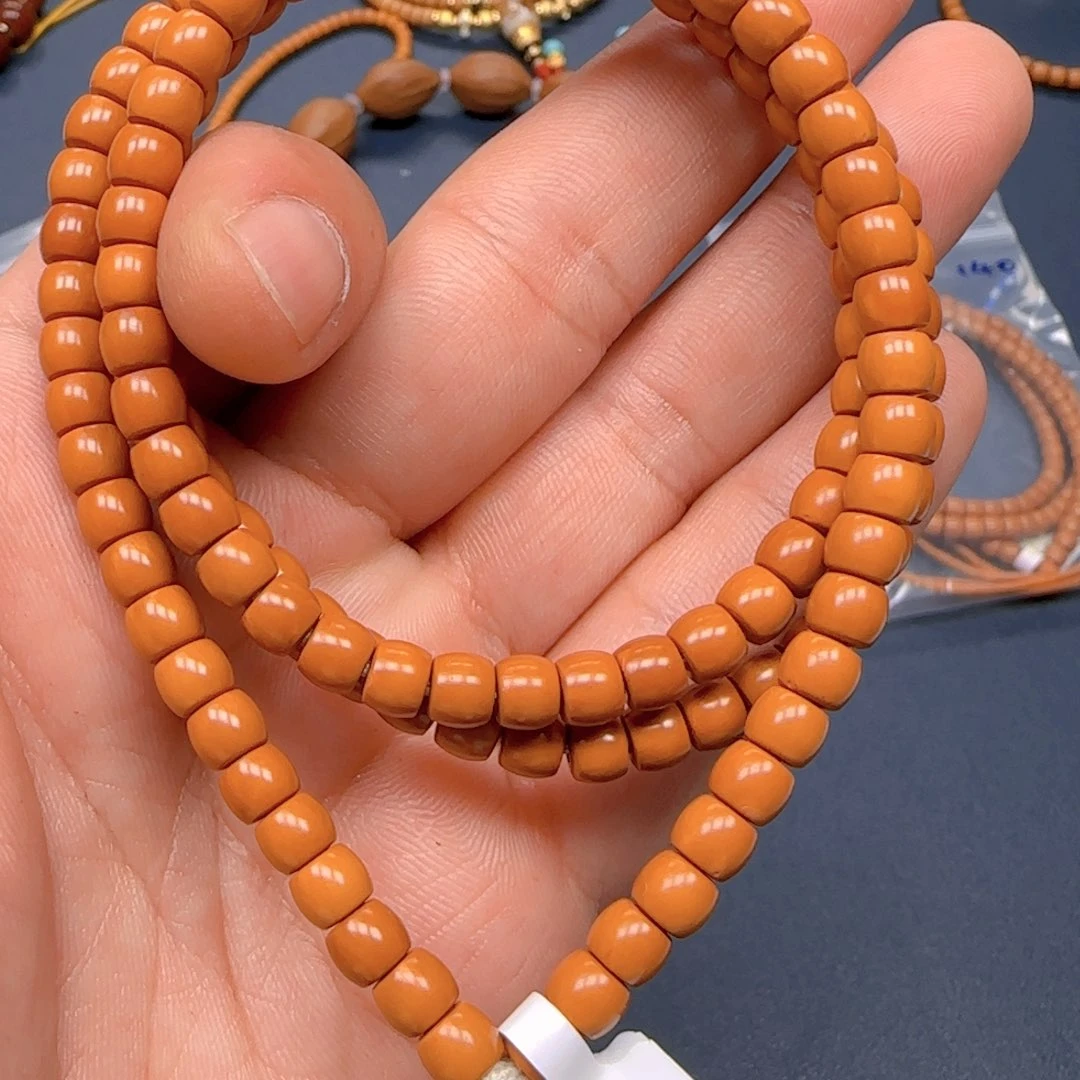 橄榄核手串核尖直切尺寸5.7老挝带三花全品