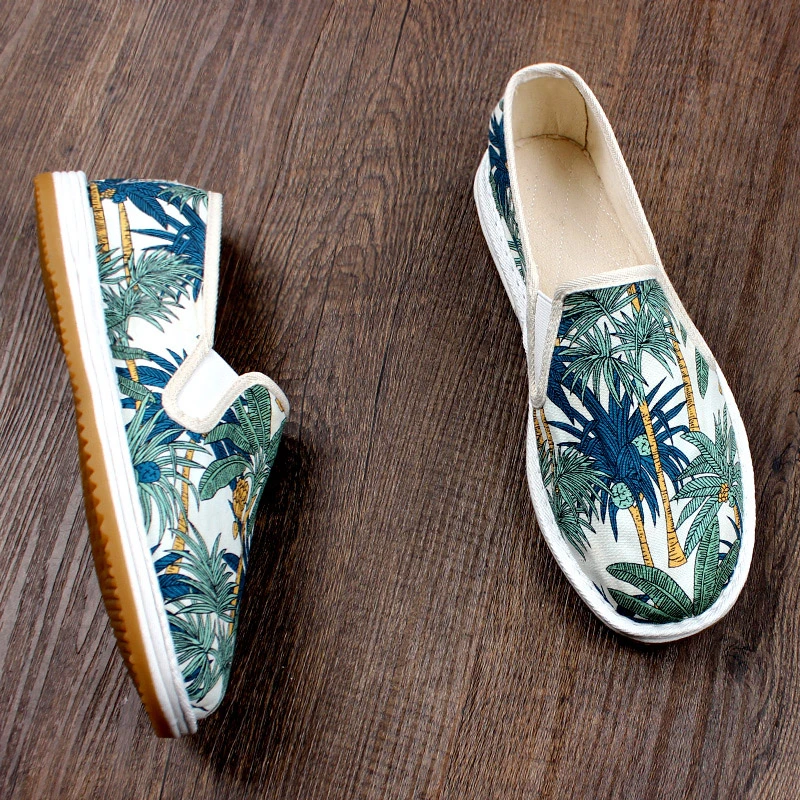 夏季新款老北京布鞋男士高端透气软底不累脚一脚蹬耐磨防滑牛筋底