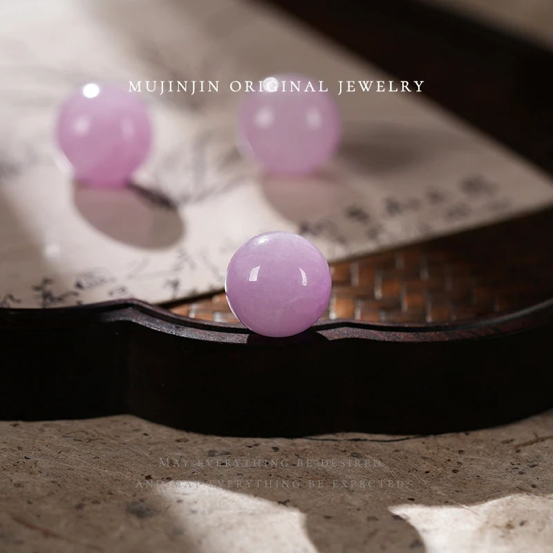 天然紫锂辉14m单珠气质散珠diy配饰XL2358多样性发一微瑕