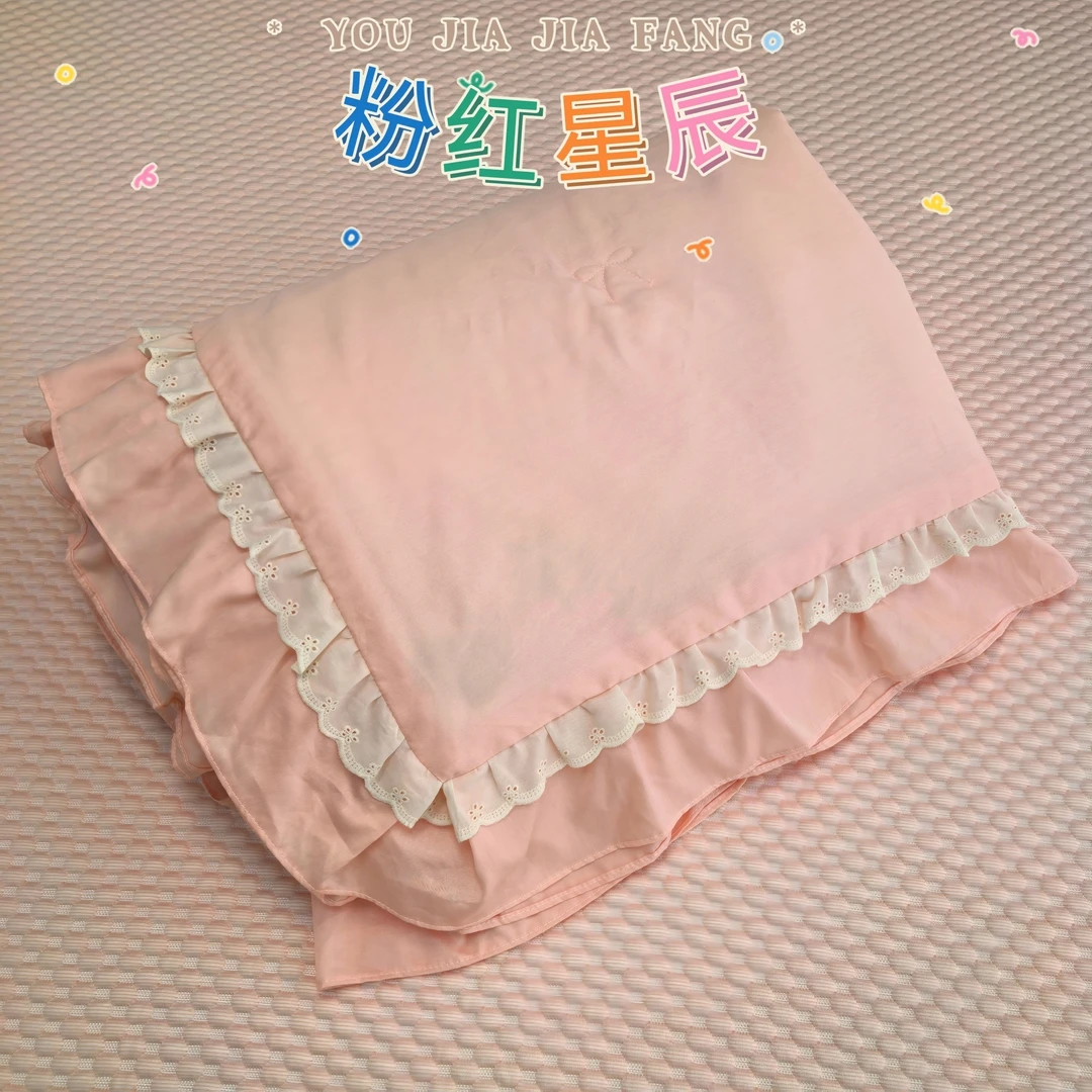 【二静优选】YJ宥家3010-双人莱赛尔天丝夏被纯色双花边款