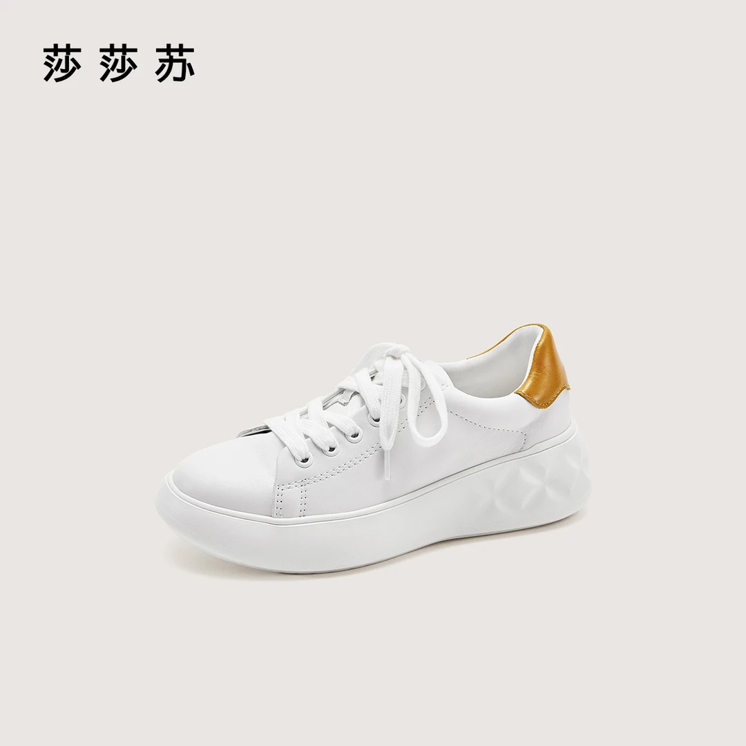 莎莎苏2025春夏新款云朵小白鞋厚底透气板鞋轻便运动鞋ZA65165-30