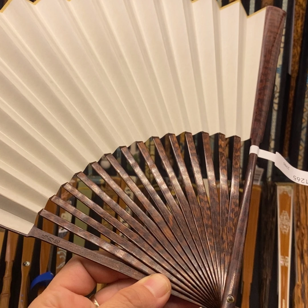 扇子蛇纹木马牙文玩折扇