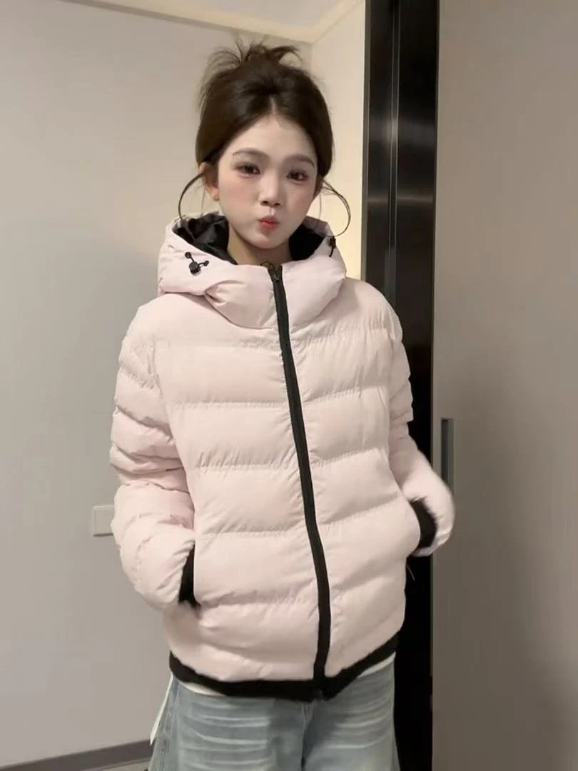 常规款保暖连帽冬季新女款轻薄棉服女款女士宽松女装爆款排骨潮流