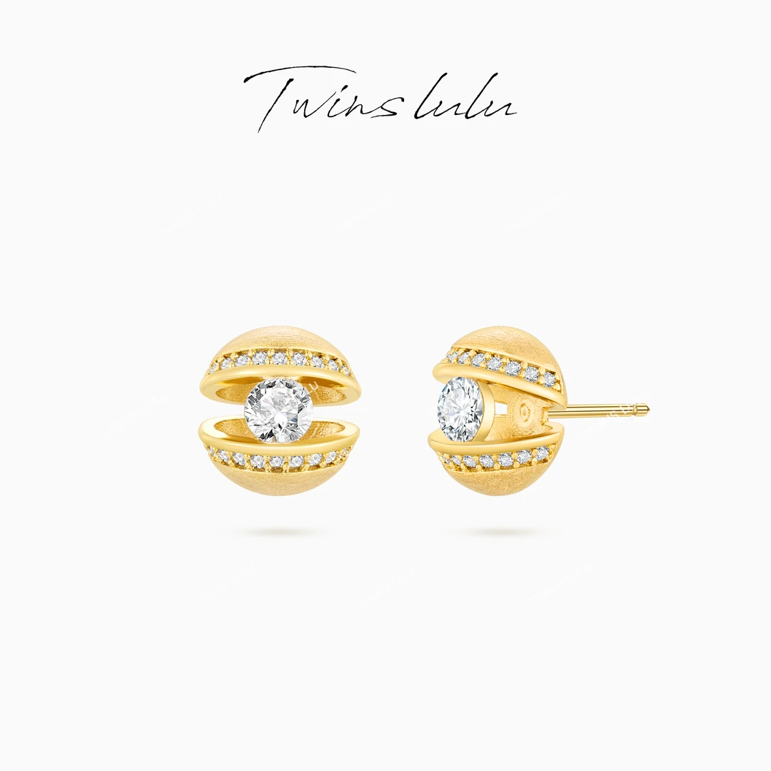 TWINS LULU精致圆形拉丝小球耳环TSL2968