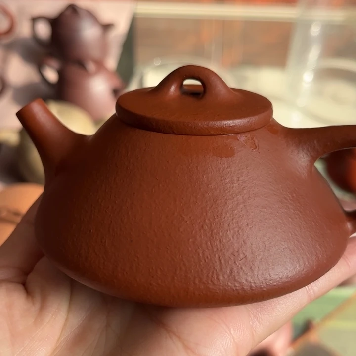 茶壶紫砂子冶石瓢半手工制作