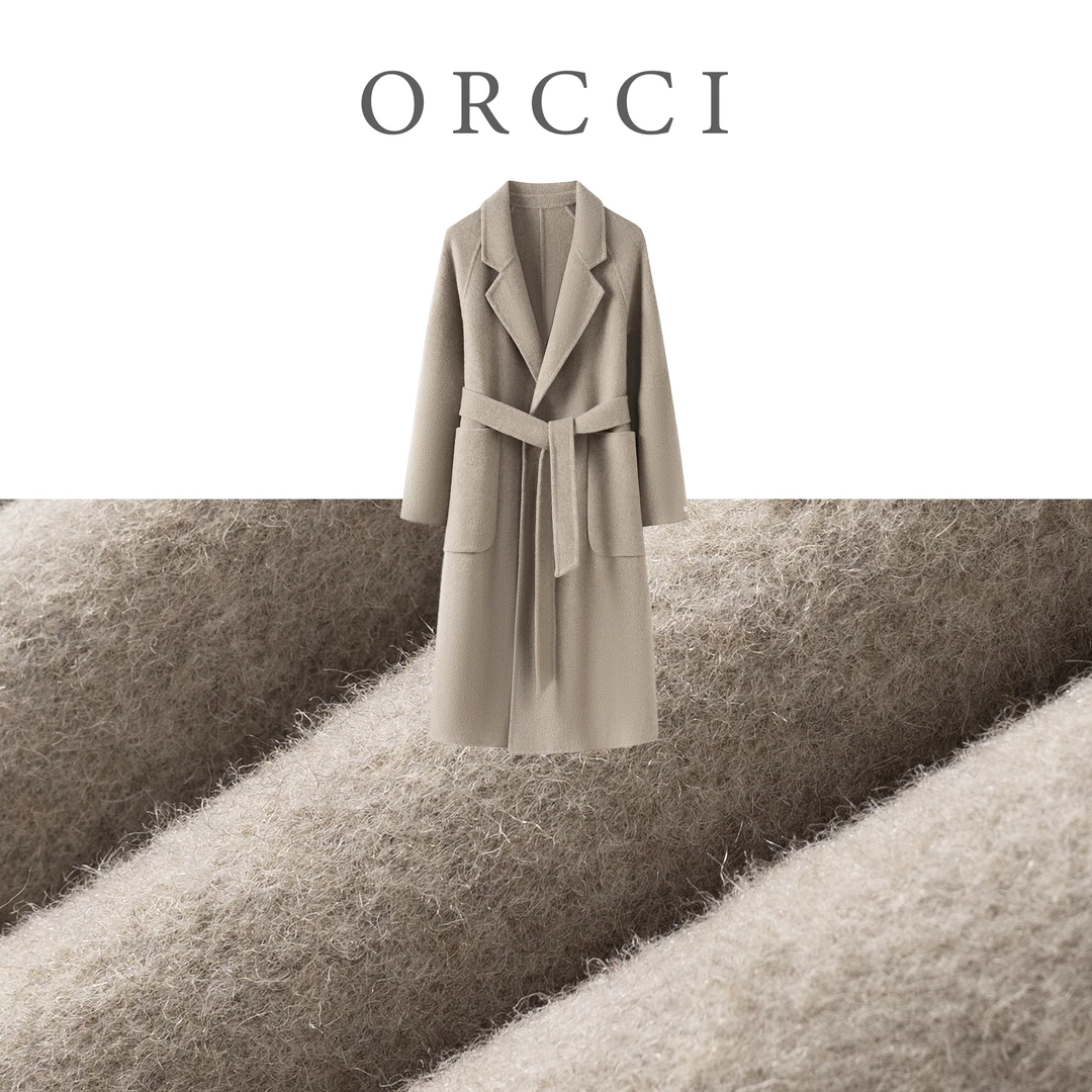 长款女秋冬西装领羊毛外套中长款休闲风-8839