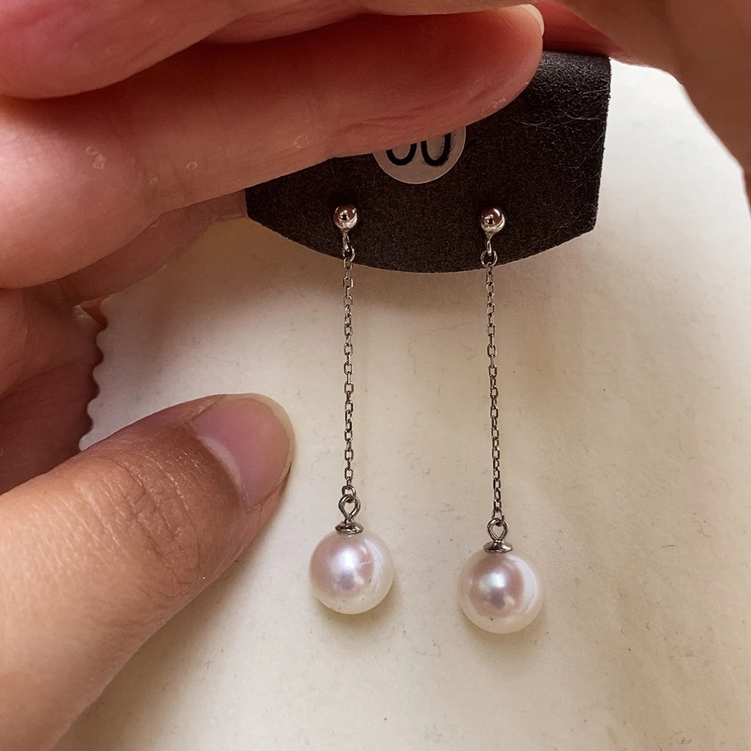 银S925镶嵌耳饰淡水珍珠