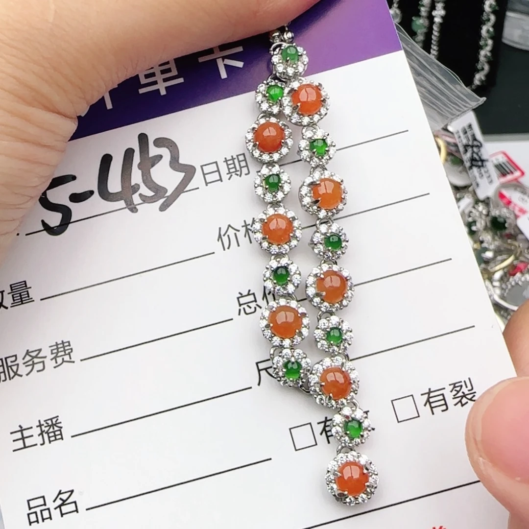 翡翠戒指银S925镶嵌戒指