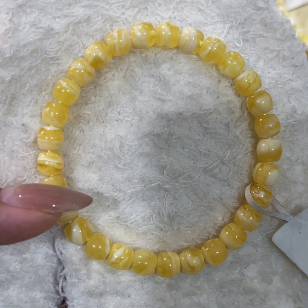 蜜蜡手链未镶嵌小****.7m金瓷虎皮直切