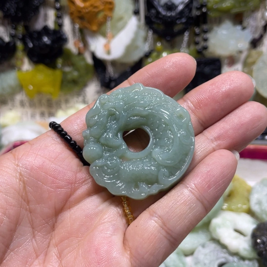 【闪购商品】岫玉颈饰未镶嵌布**麻35吊坠