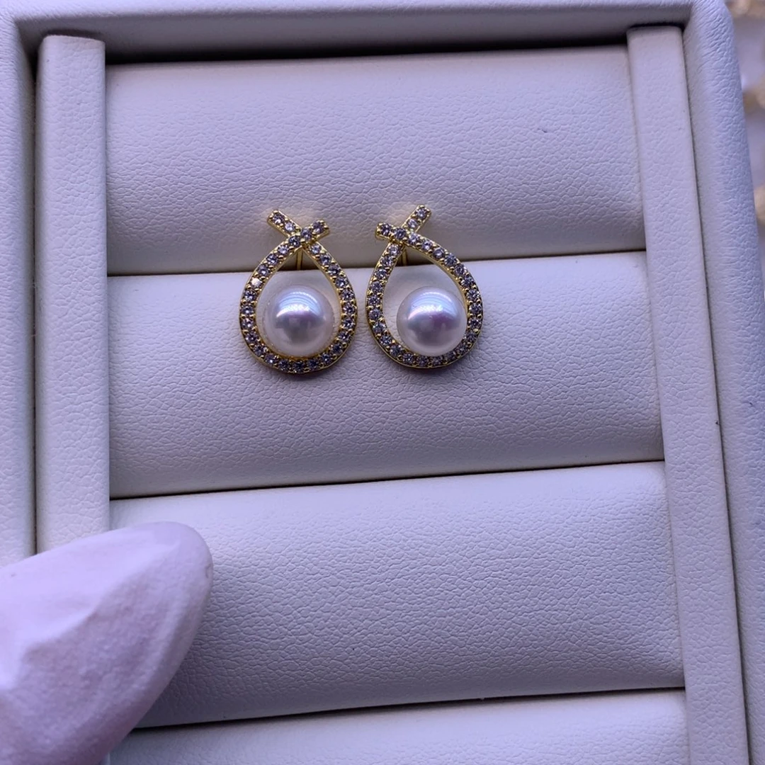 淡水珍珠耳饰合金