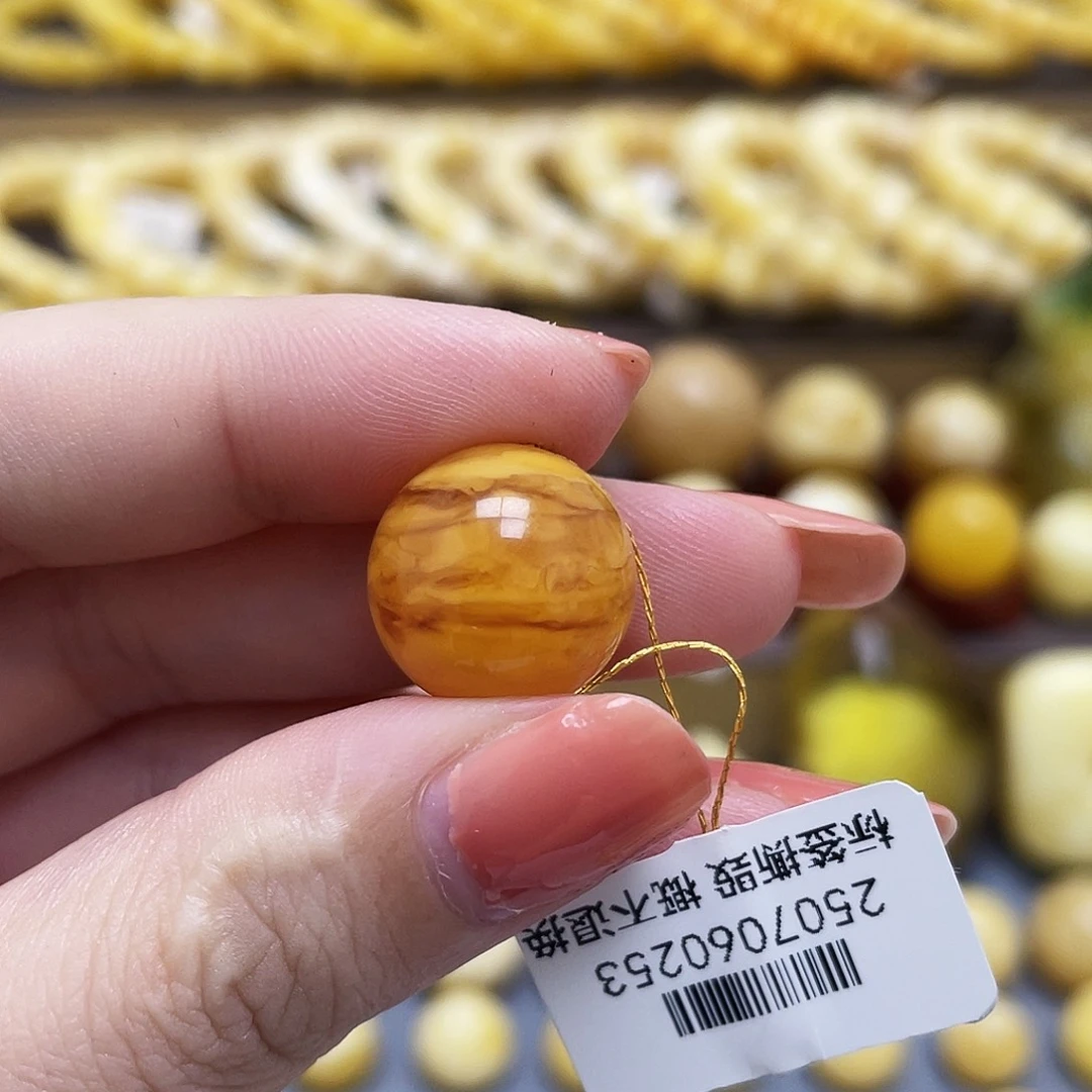 未镶嵌琥珀裸石15.0mm圆珠