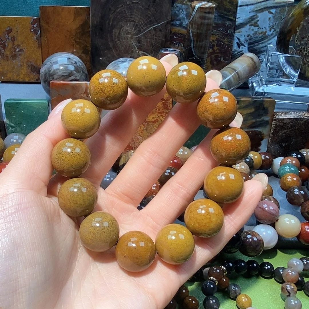 未镶嵌天然北票硅化玉手串16.6硅化玉一**在