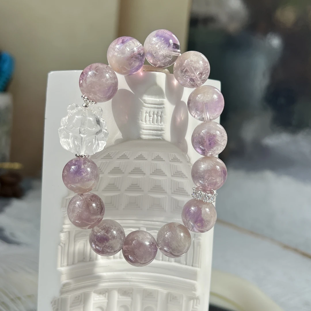 天然紫兔毛九尾狐水晶单圈手链