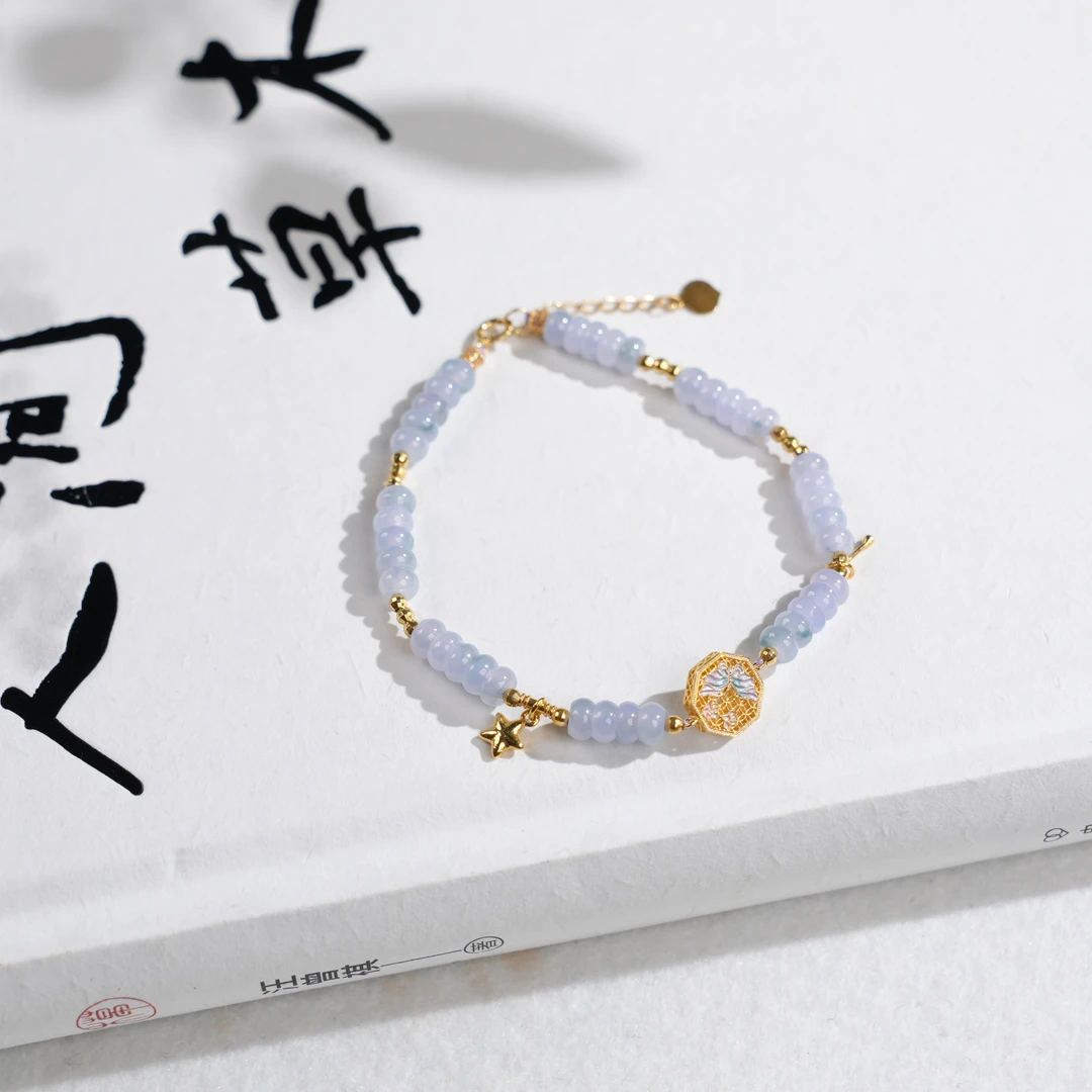 【睿泽&小池专属】 18k翡翠紫罗兰算盘珠手链 18cm/4*2 KT0100101
