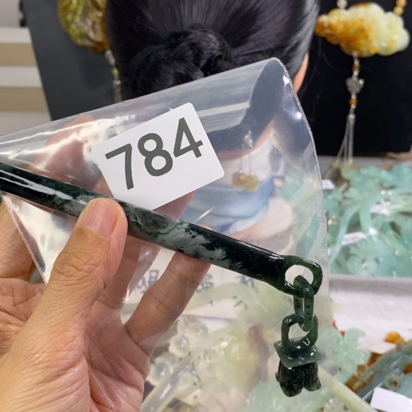 【闪购商品】岫玉发饰未镶嵌对*巷