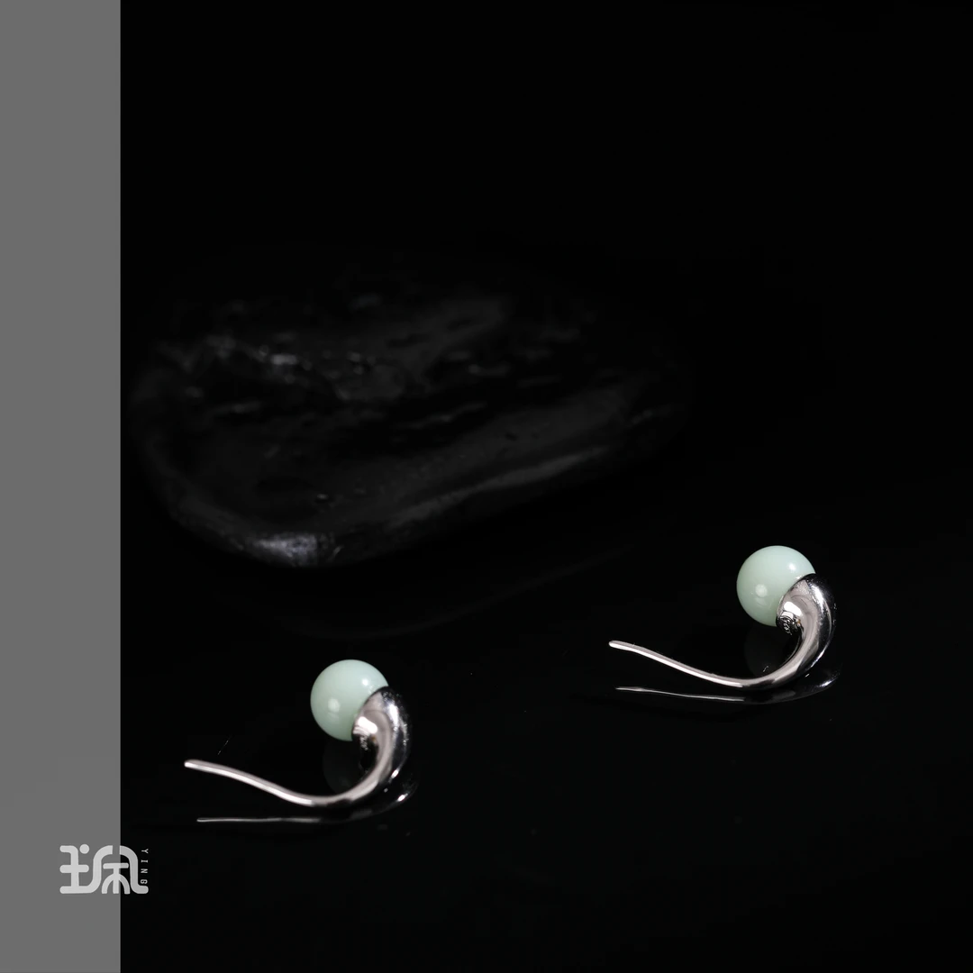 灵兰|和田玉*耳钩*S925银镶嵌PNA25070317多样性发其一