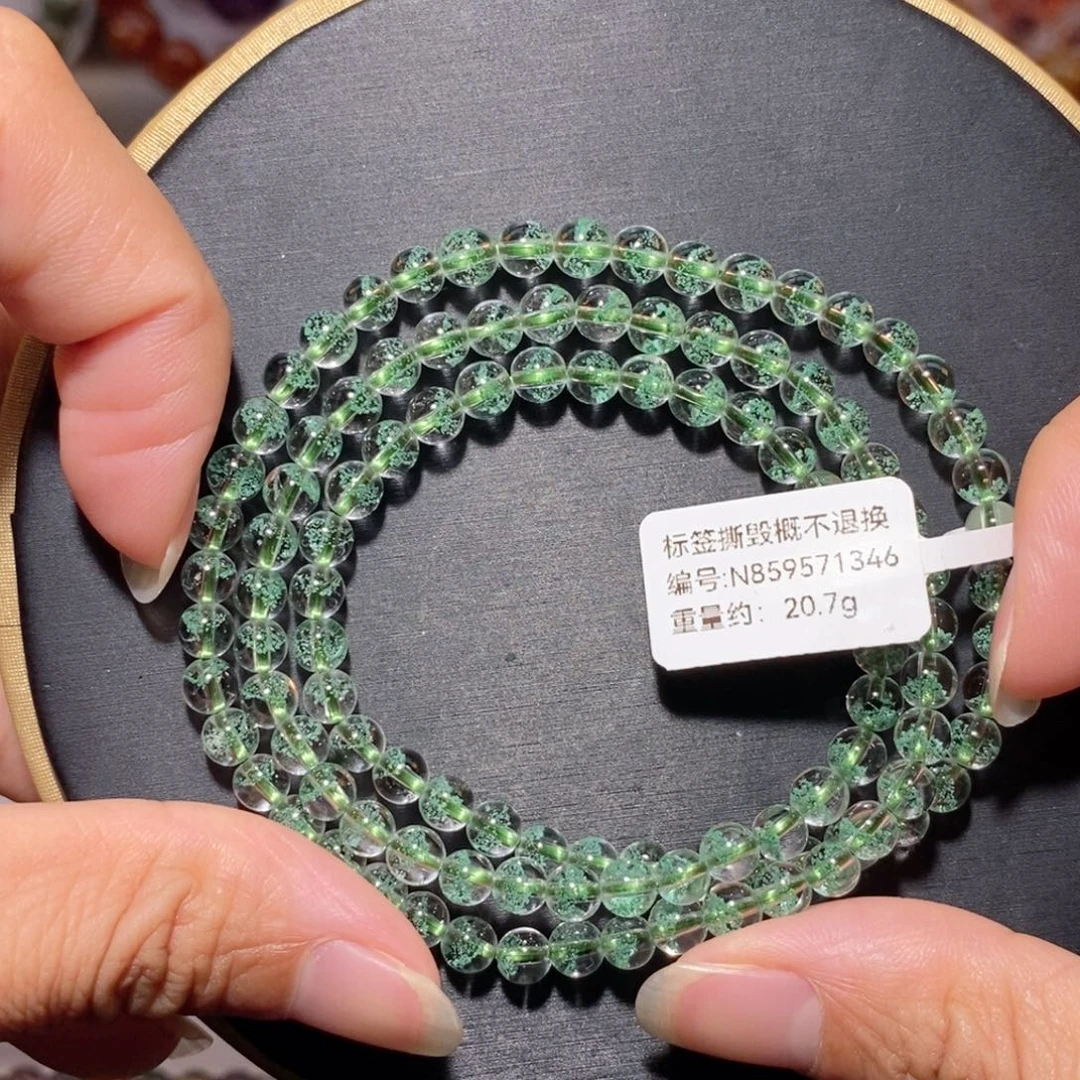 未镶嵌水晶手链多圈翠幽灵手链5.2