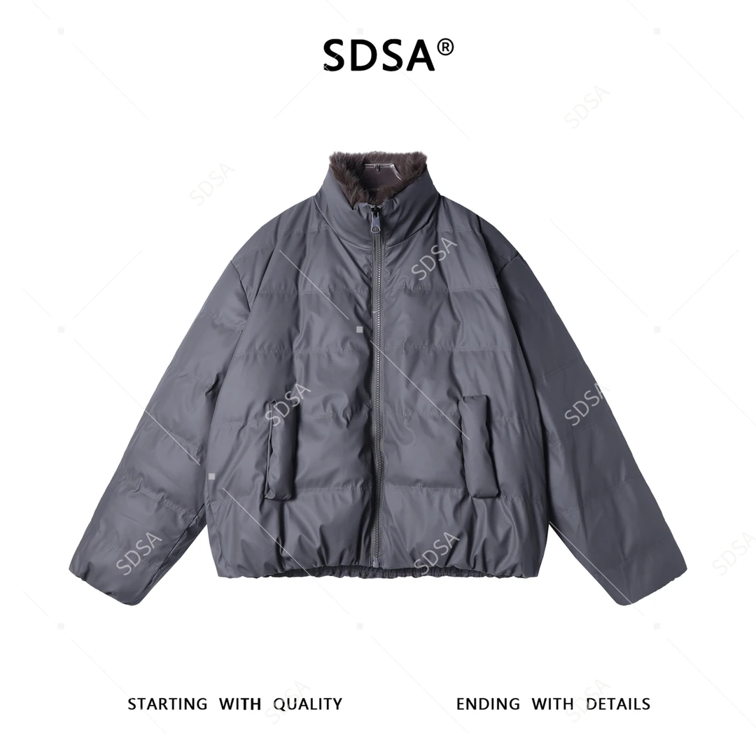 SDSA男士秋冬新款痞帅男装简约座山雕立领羽绒服外套百搭设计师