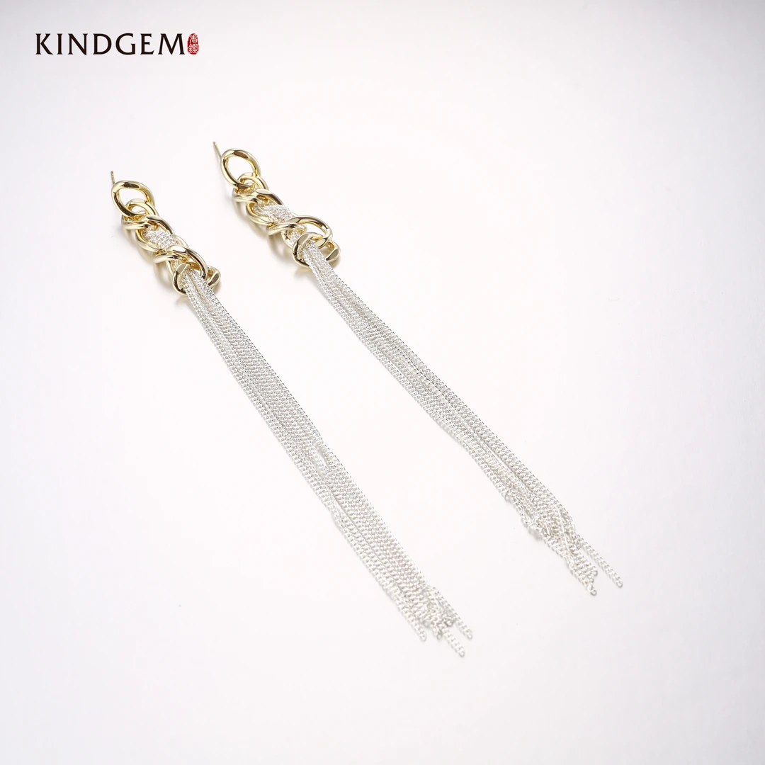 铜合金耳饰 轻奢欧美小众气质长款流苏耳环 BS46XIPC-26825