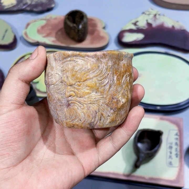 相***刻钟馗杯子精品手工1个