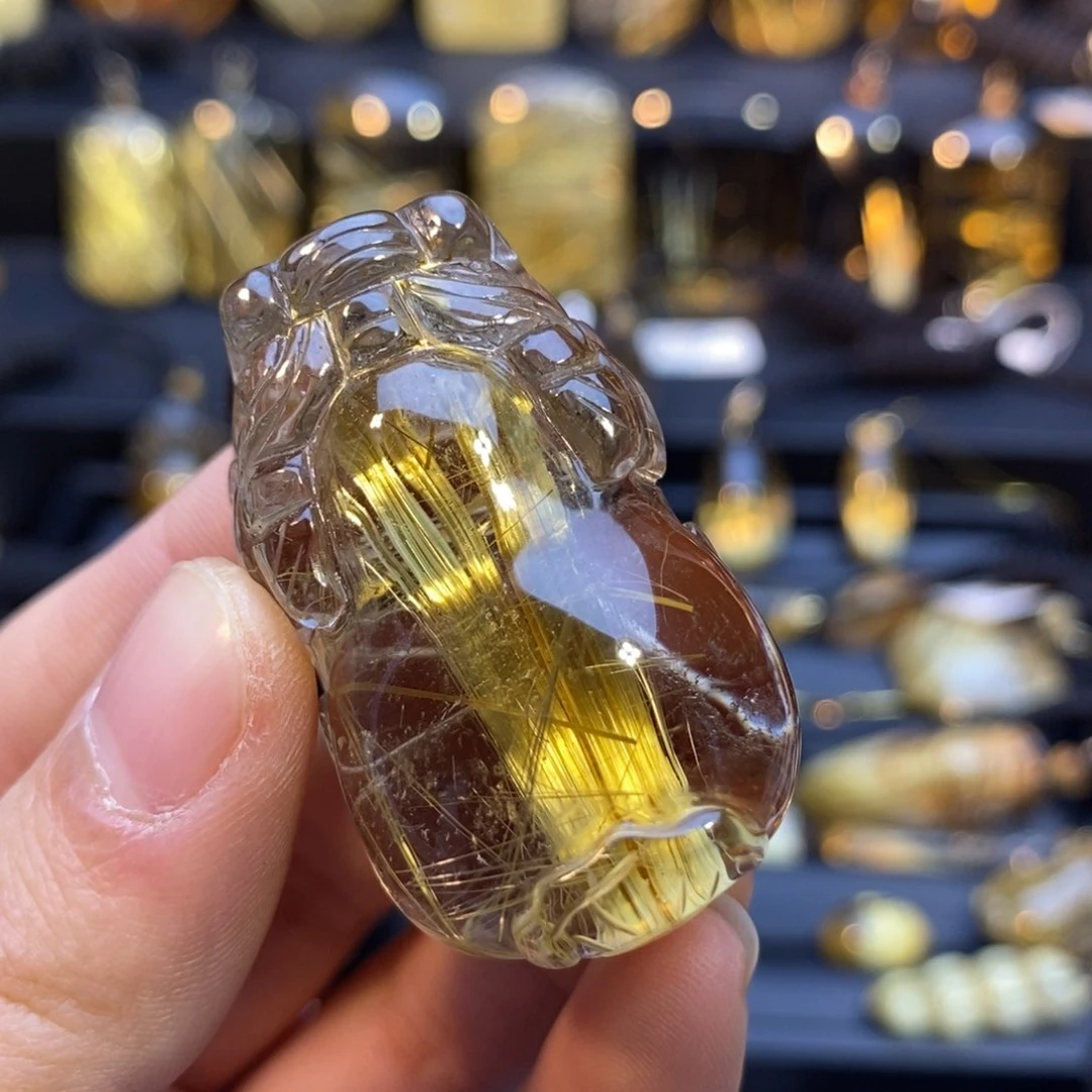 水晶颈饰未镶嵌晚***安天然钛晶吊坠