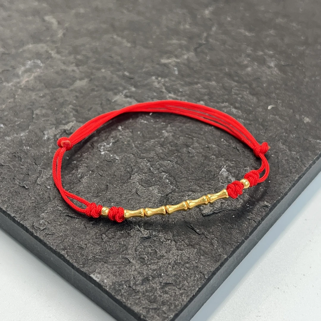 18K金竹节红手绳过年红51号k00