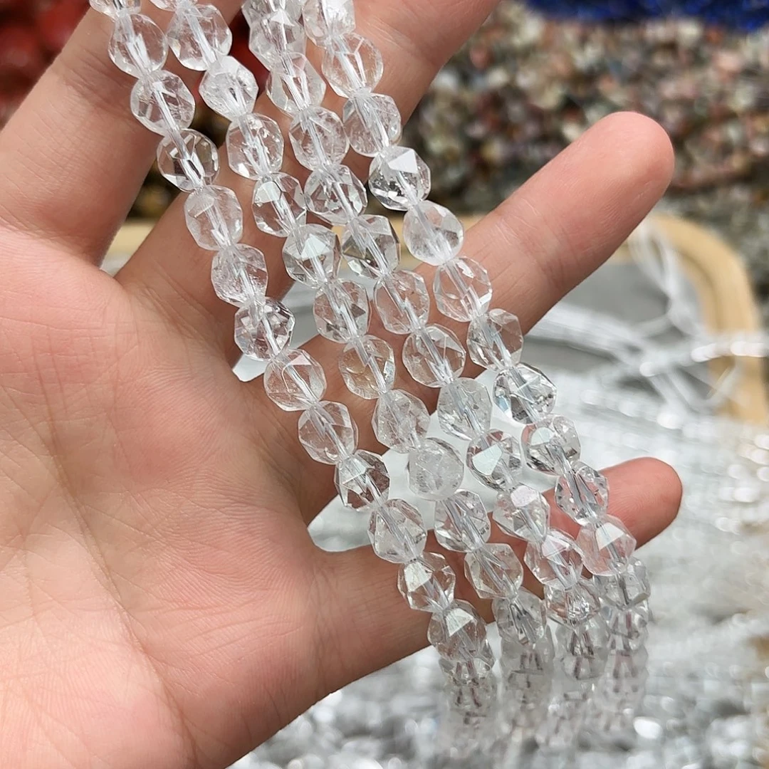 未镶嵌玛瑙/玉髓珠宝半成品卡8白水切角一条