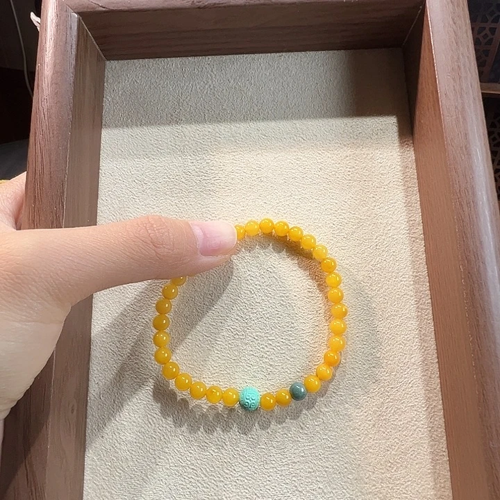 蜜蜡未镶嵌手串5.7mm蜜蜡手串