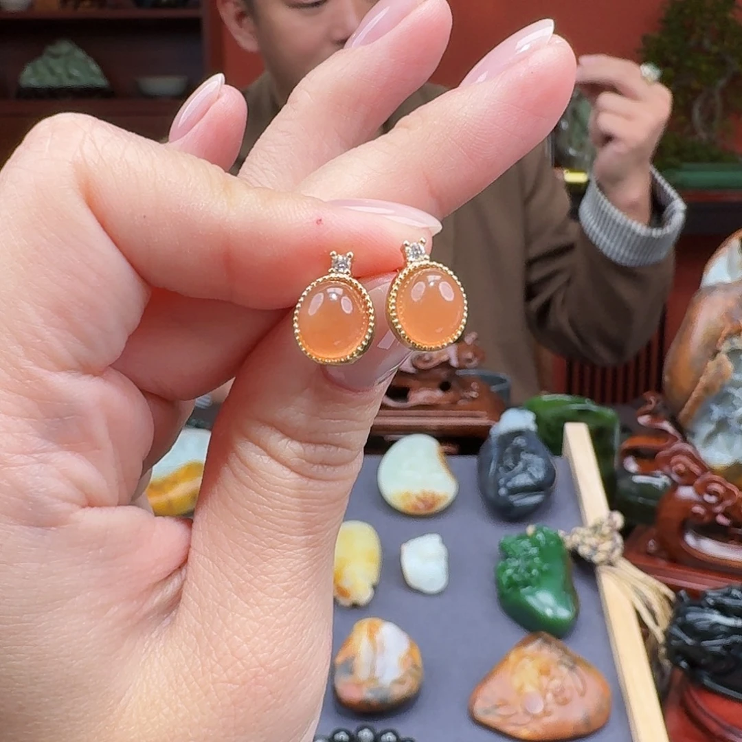 南红玛瑙合金耳饰多样性发货