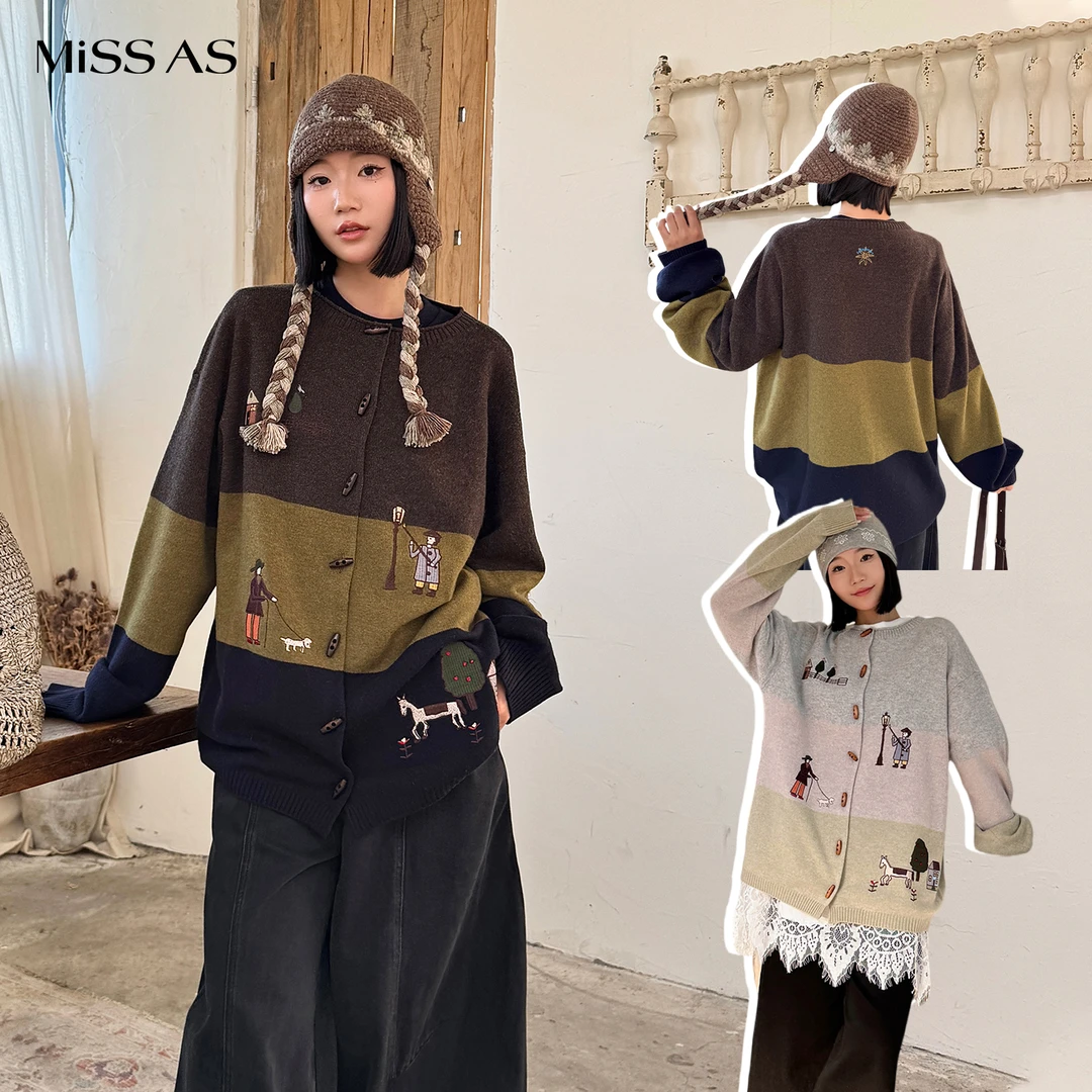 【fafamoon】点灯人洗溶牛角扣开衫上衣外套25秋冬新品MISSAS买手店