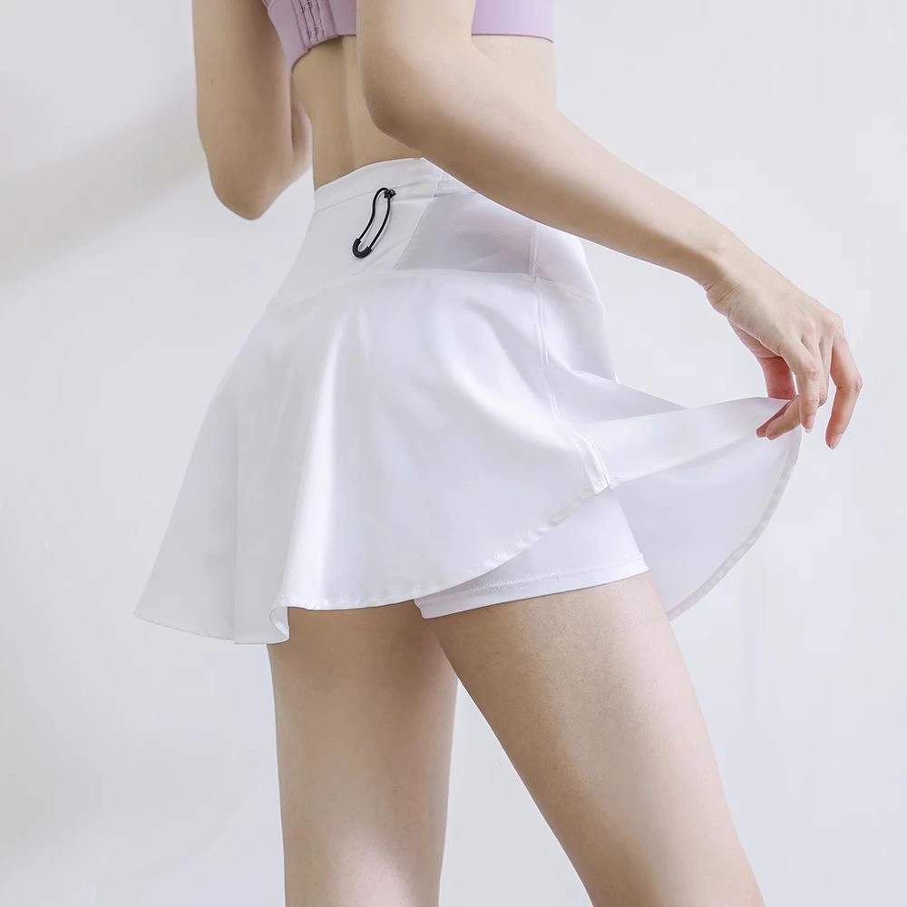 马孔多速干跑步运动女锻炼高腰防走光瑜伽假两件短裤夏健身服网球