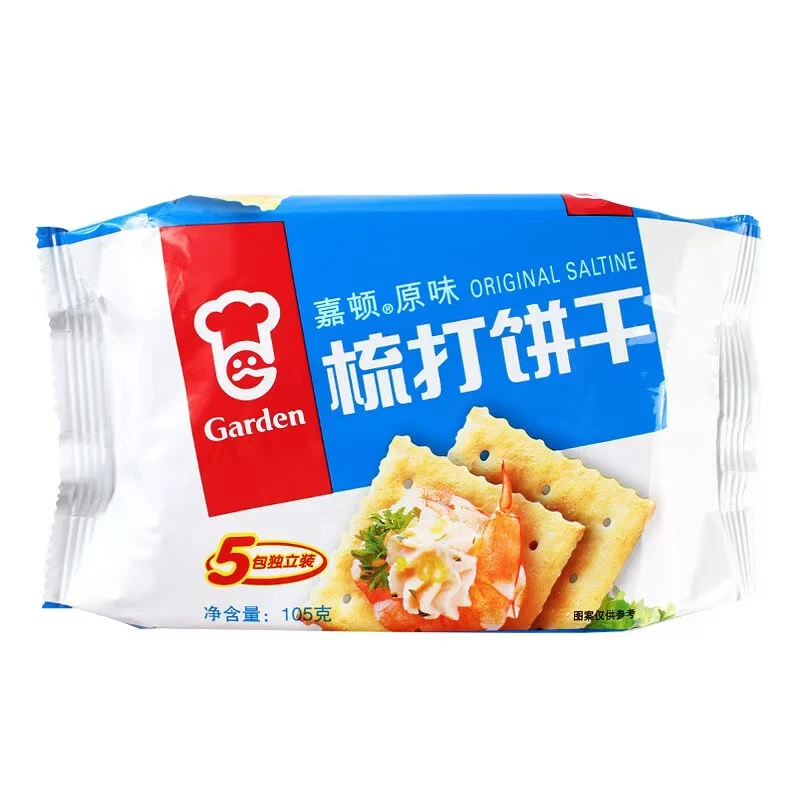 嘉顿梳打饼干原味咸味蔬菜办公室休闲代餐零食105g