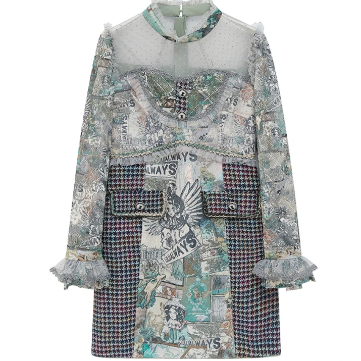 【蜜思仝粉丝专享】LULUALWAY新款印花装连衣裙LMD5026