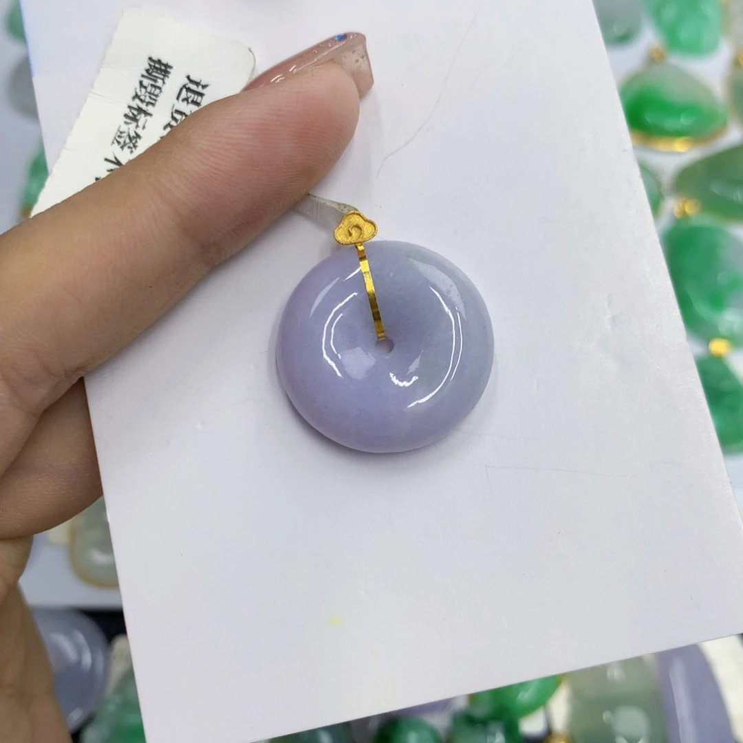 颈饰18K金镶嵌翡翠翡翠