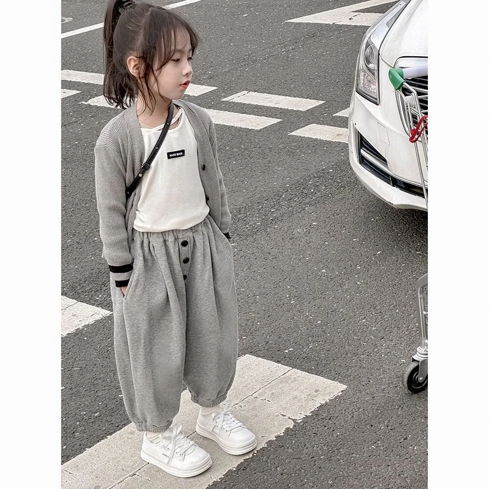 女童秋装新款网红洋气时髦女宝宝韩版春秋中小童运动两件套潮