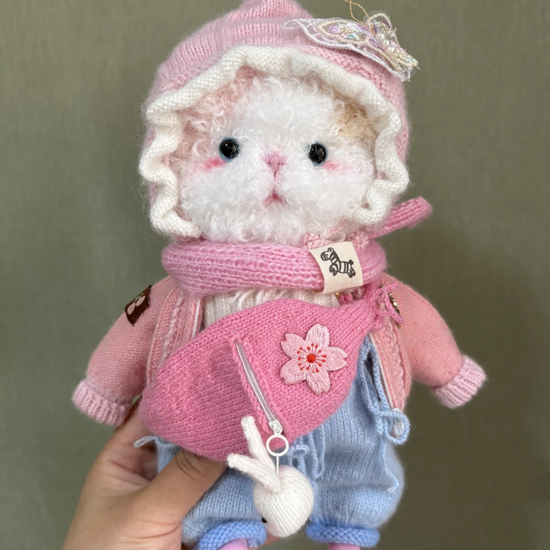 手工编织棒针小奶猫咪重工套装家居装饰品摆件生日礼物儿童玩具