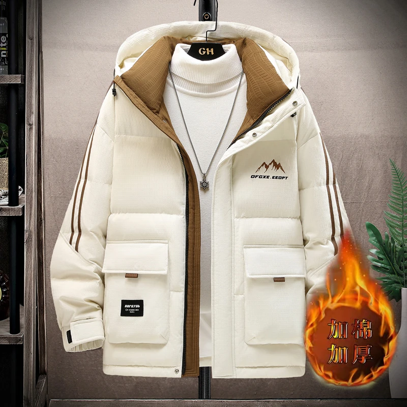 冬季棉服男款潮流百搭加厚男装25新款连帽保暖棉衣青少年外套棉袄