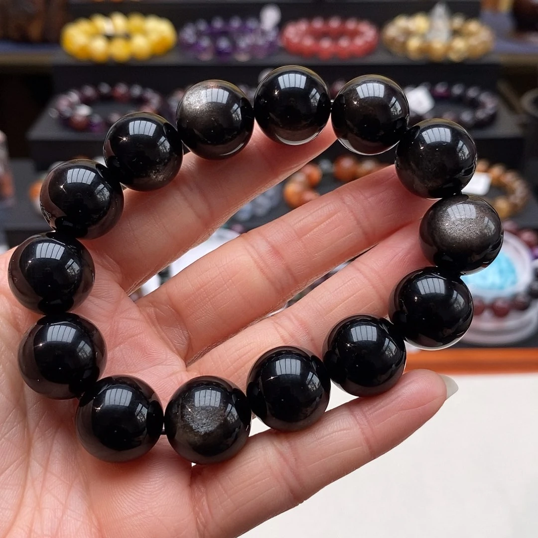 黑曜岩手链未镶嵌手链