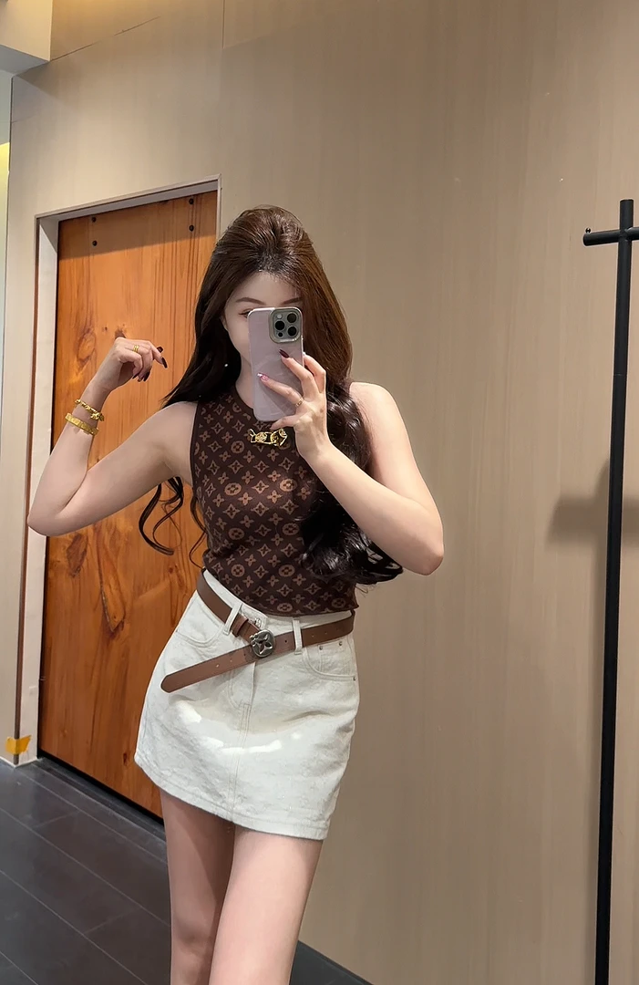 DAMIN/米白色牛仔半裙银线工艺A版里衬安全裤配腰带