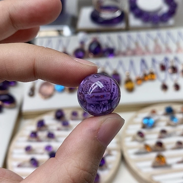 紫晶珠宝半成品未镶嵌好*打孔不退不换