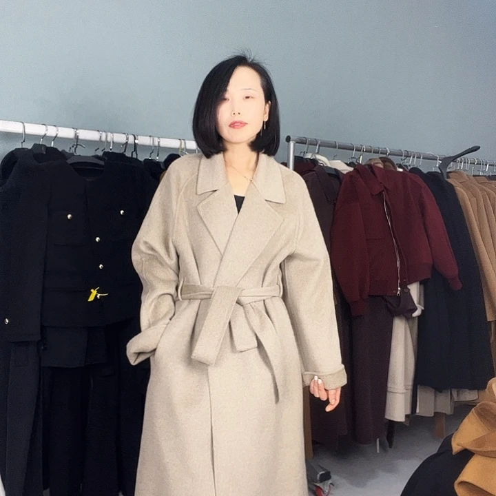 双面呢大衣燕麦色M吗