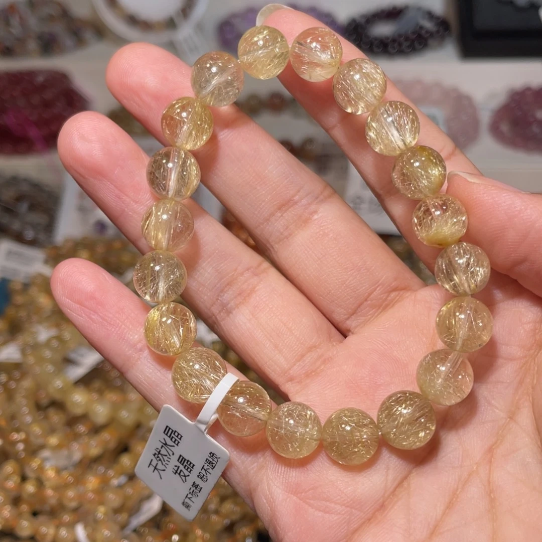 发晶手串未镶嵌烟花金发9.6m