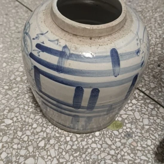 摆件陶双双双喜临门罐罐摆件青花陶瓷摆件