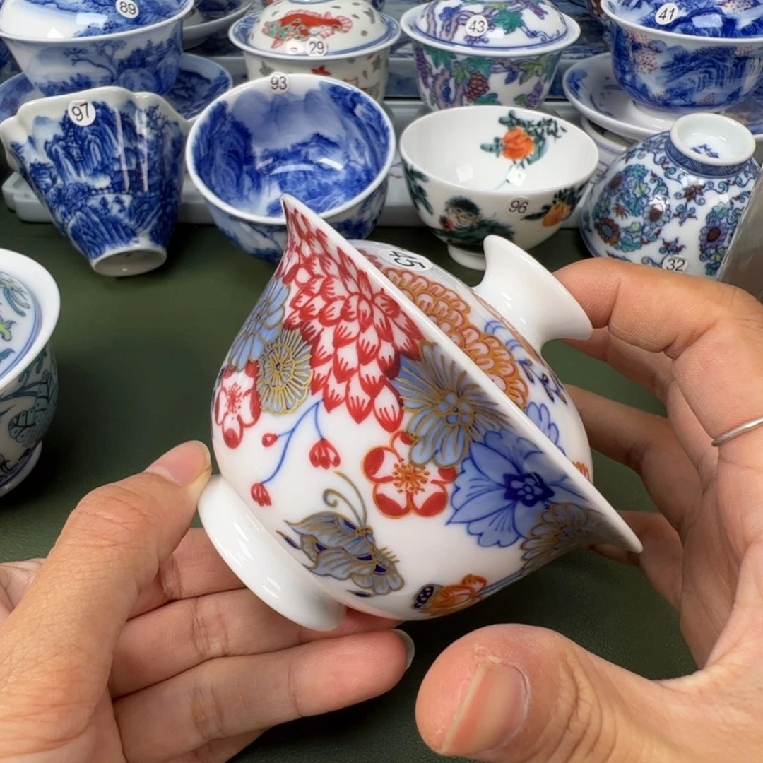 陶瓷景德镇纯手工纯手绘茶具木木45