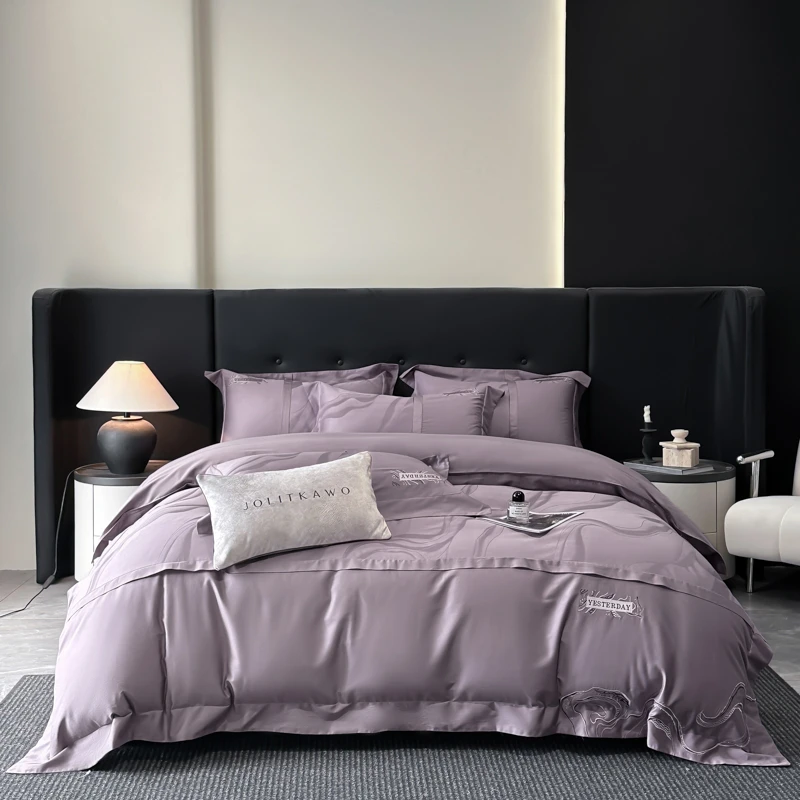 春季新款长绒棉全棉提花刺绣绣花四件套潽鲁斯特