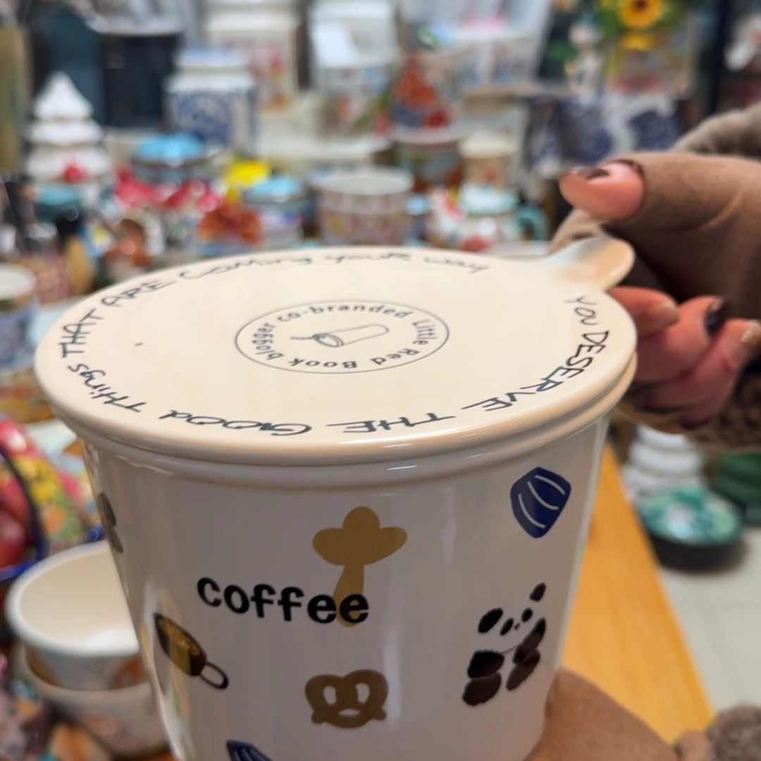 瓷带盖泡面桶一只看图